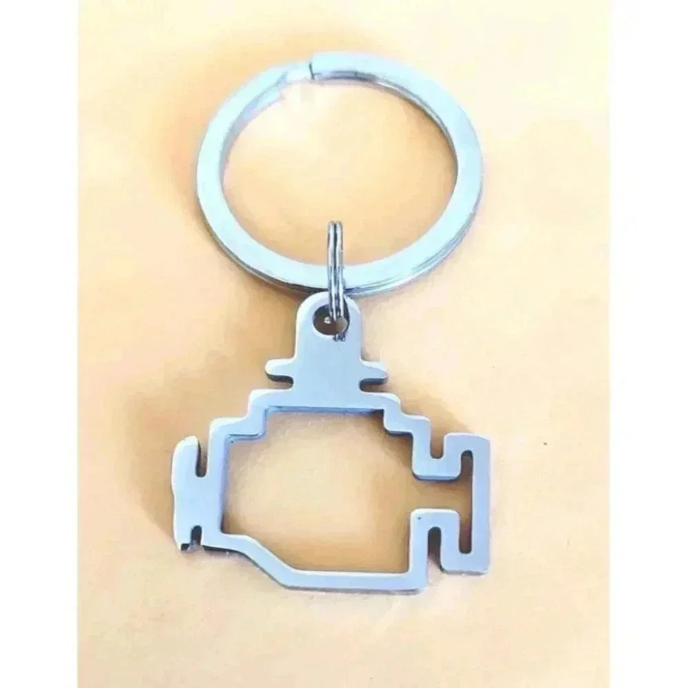 Car Engine 1" By 1"inch Stainless Steel Keychain
